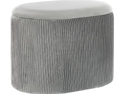 Pouf contenitore RICHLAND Velluto Grigio chiaro
