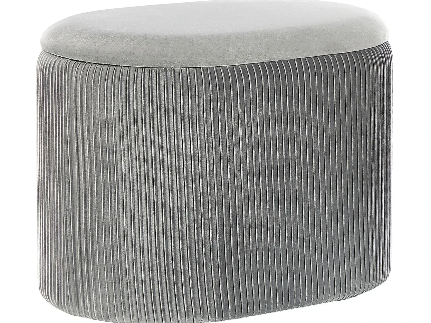 Pouf contenitore RICHLAND Velluto Grigio chiaro