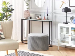 Pouf contenitore RICHLAND Velluto Grigio chiaro