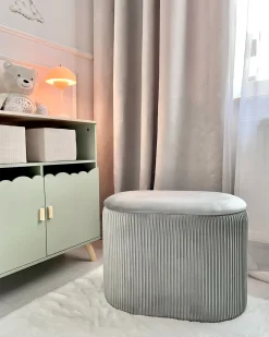Pouf contenitore RICHLAND Velluto Grigio chiaro