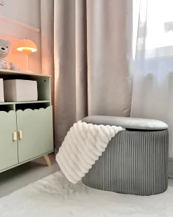 Pouf contenitore RICHLAND Velluto Grigio chiaro