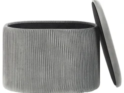 Pouf contenitore RICHLAND Velluto Grigio chiaro