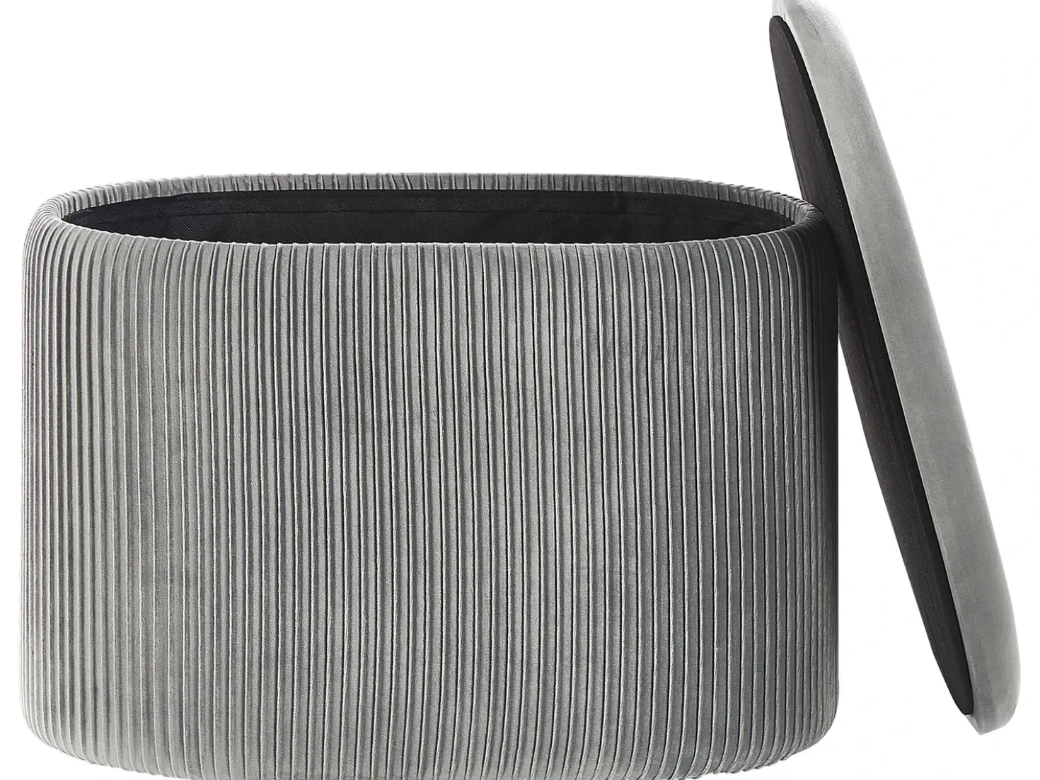 Pouf contenitore RICHLAND Velluto Grigio chiaro