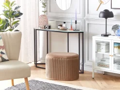 Pouf contenitore RICHLAND Velluto Beige