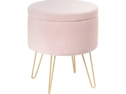 Pouf contenitore SILAS Velluto Rosa pastello