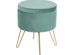 Pouf contenitore SILAS Velluto Verde menta