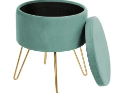 Pouf contenitore SILAS Velluto Verde menta