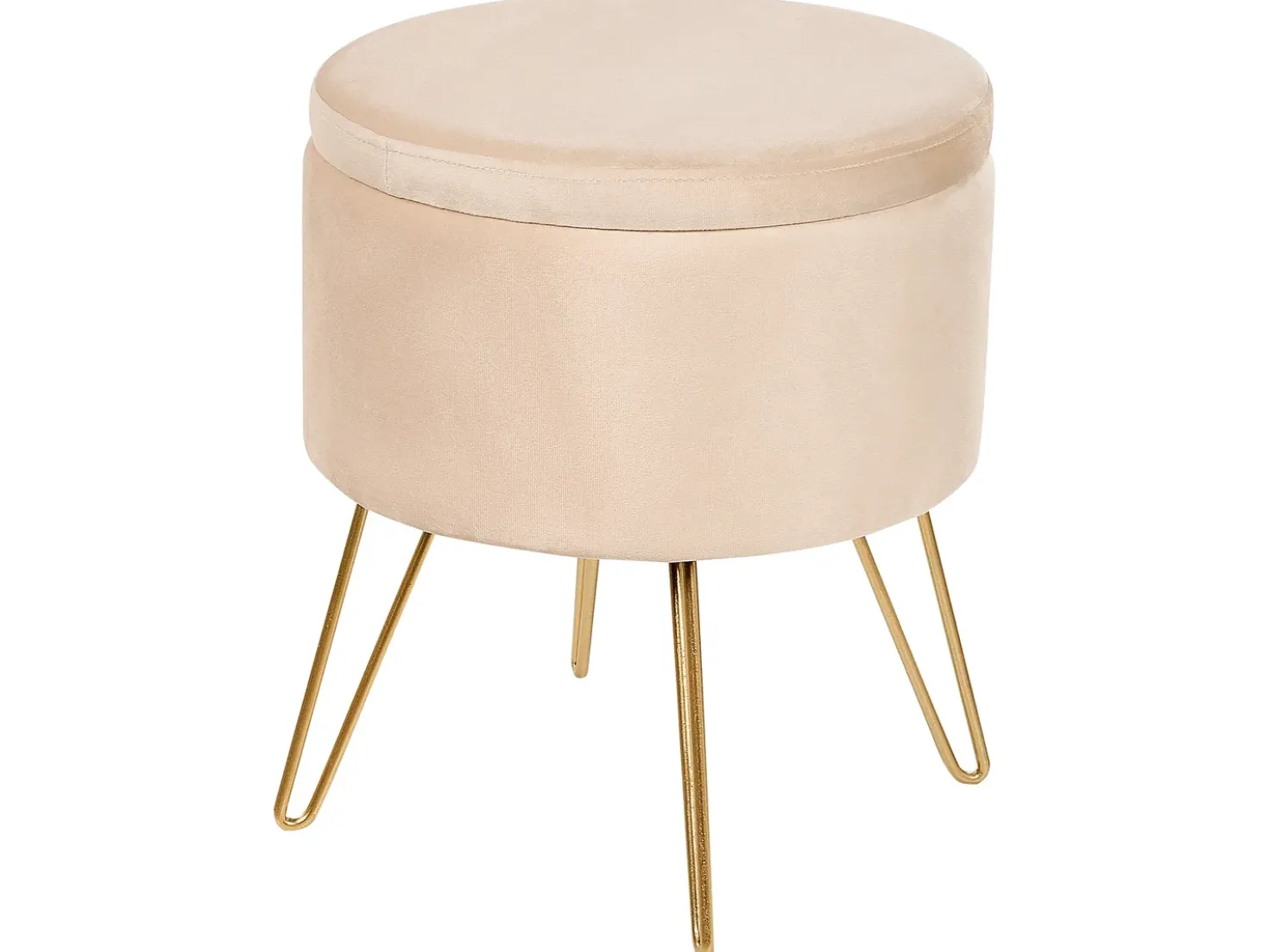 Pouf contenitore SILAS Velluto Beige chiaro