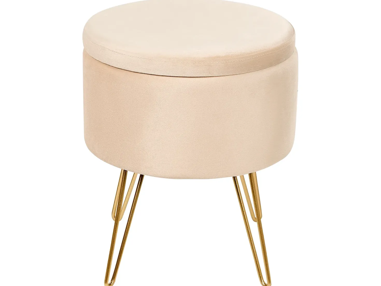 Pouf contenitore SILAS Velluto Beige chiaro
