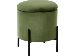 Pouf contenitore WENONA Velluto Verde scuro