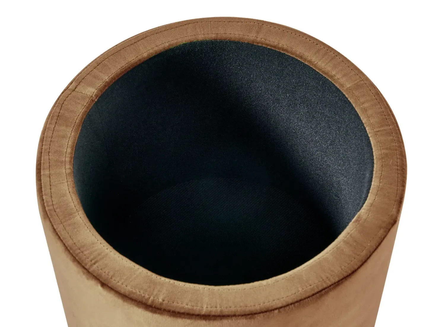 Pouf contenitore WENONA Velluto Marrone scuro