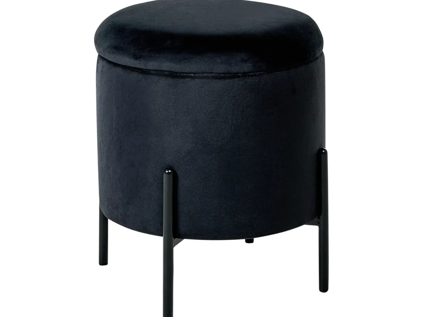 Pouf contenitore WENONA Velluto Nero