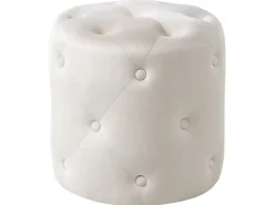 Pouf COROLLA Velluto Bianco sporco