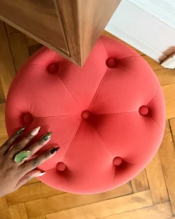 Pouf COROLLA Velluto Corallo