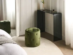 Pouf COROLLA Velluto Verde oliva