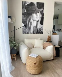 Pouf DALAMA Iuta Beige sabbia