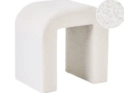 Pouf ESTES Bouclé Bianco sporco