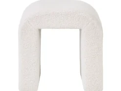 Pouf ESTES Bouclé Bianco sporco