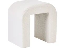 Pouf ESTES Bouclé Bianco sporco