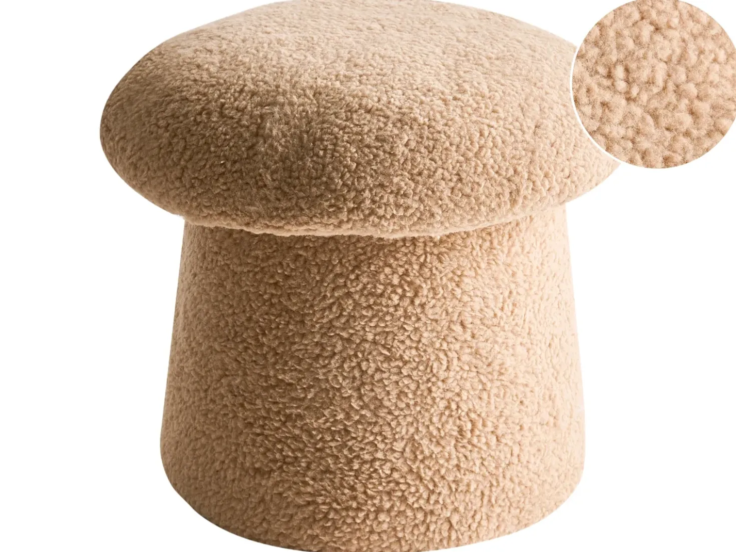 Pouf EUFAULA Bouclé Beige