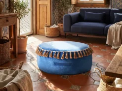 Pouf GOTHA Velluto Blu