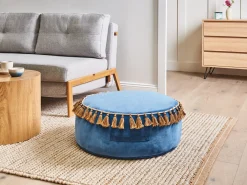 Pouf GOTHA Velluto Blu
