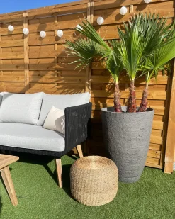 Pouf HAIPHONG Alghe marine Beige