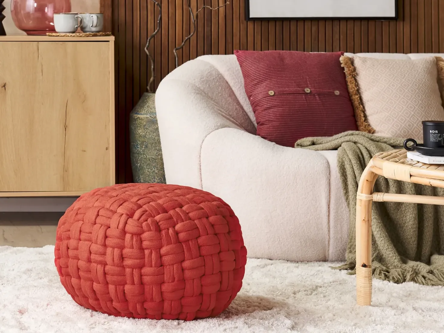 Pouf HOPA Velluto Rosso