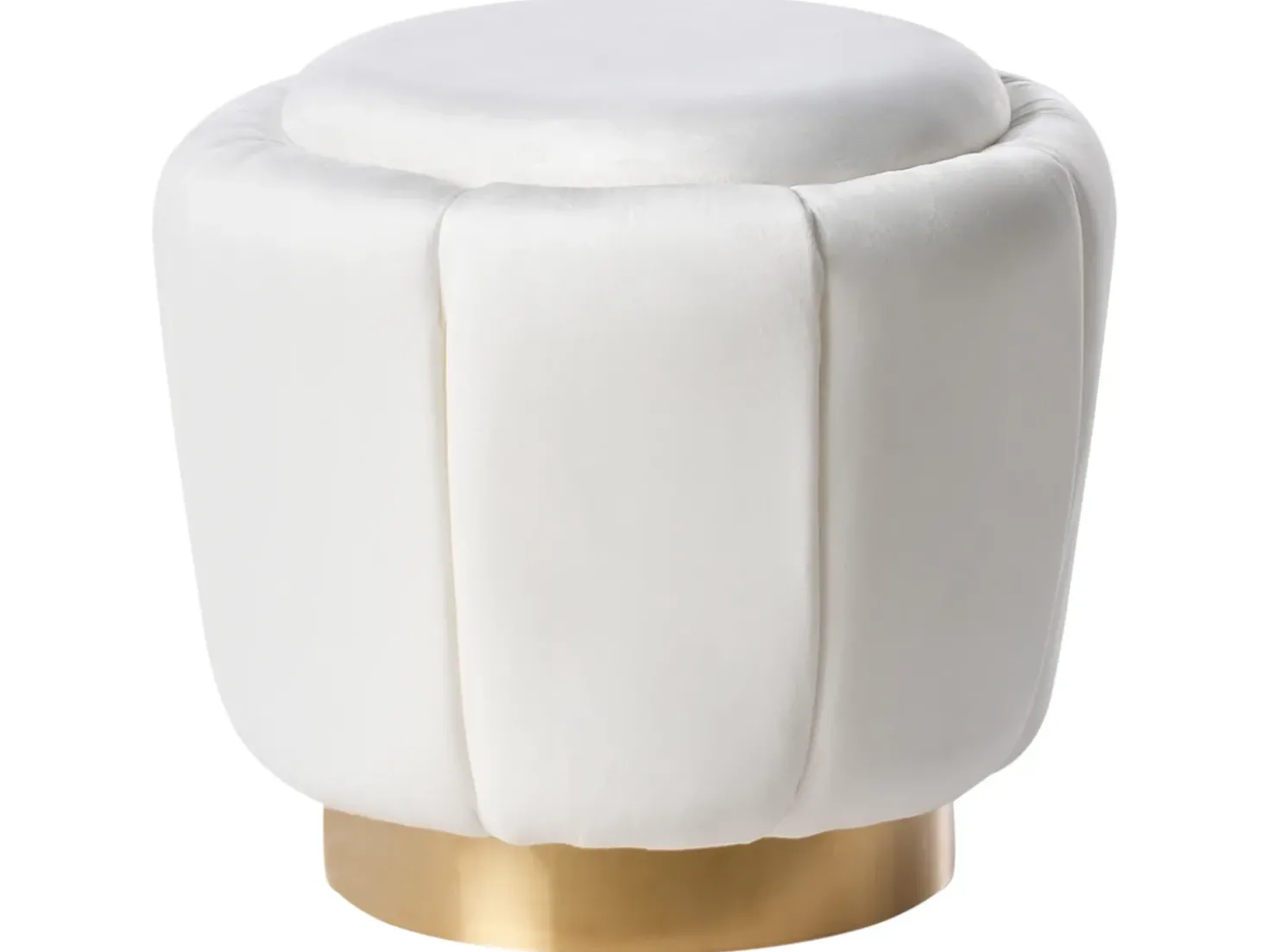 Pouf IRVING Velluto Bianco