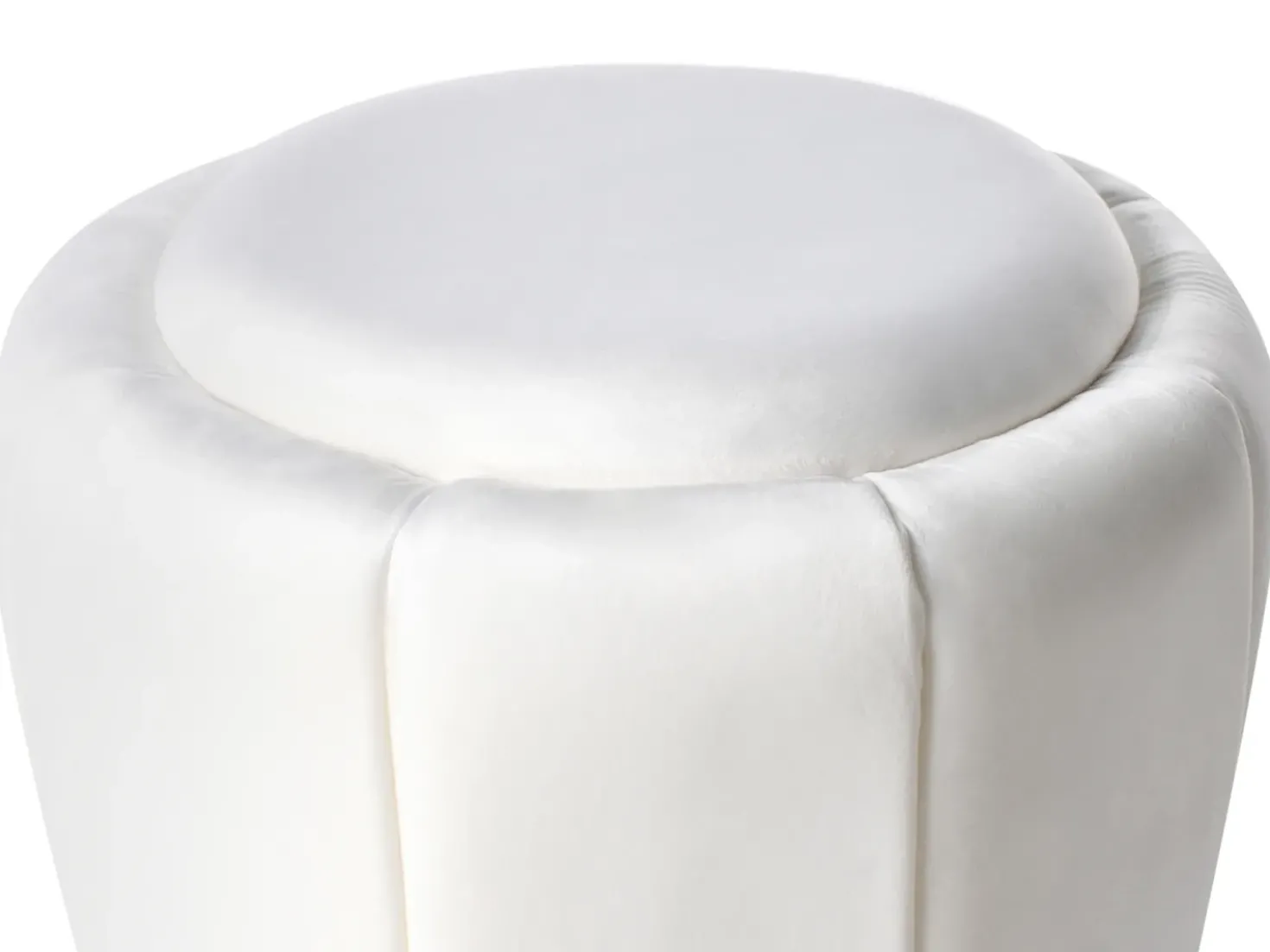 Pouf IRVING Velluto Bianco