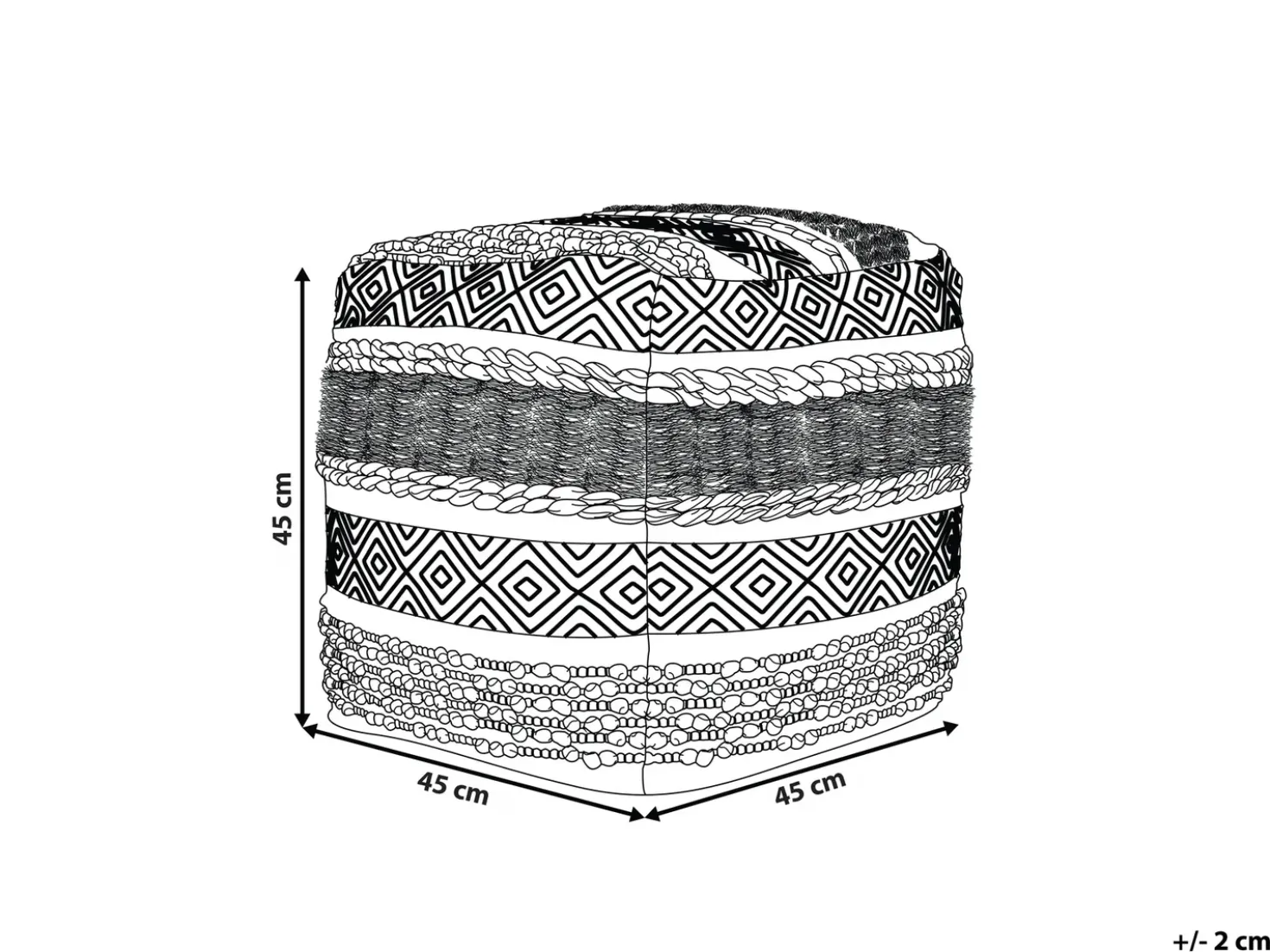 Pouf KANAM Cotone Beige chiaro