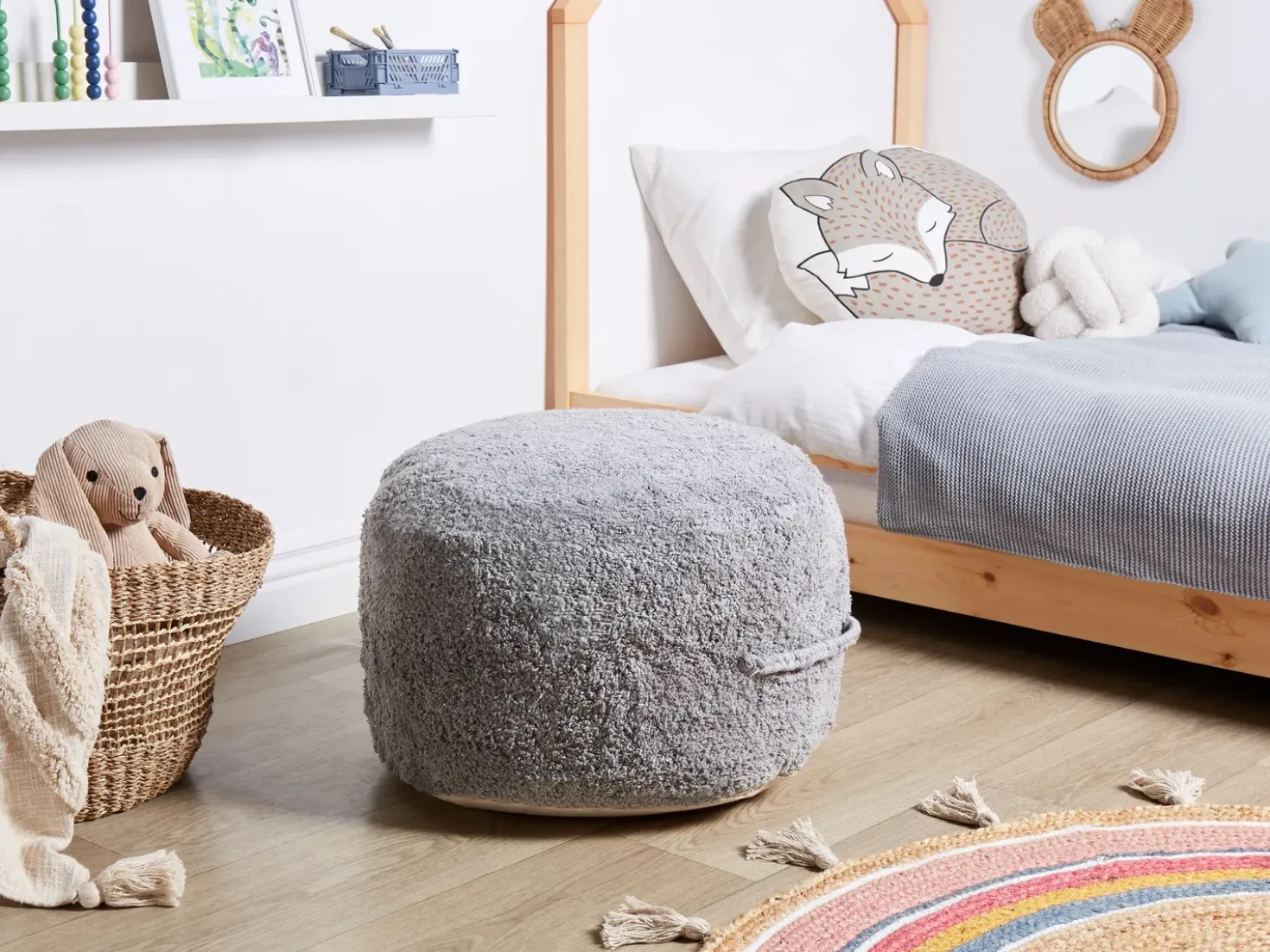 Pouf KANDHKOT Cotone Grigio