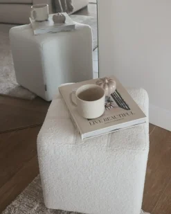 Pouf KANSAS Bouclé Bianco