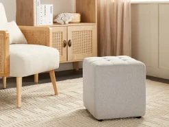 Pouf KANSAS Tessuto Grigio chiaro