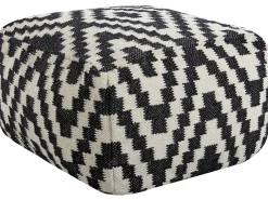 Pouf KNIDOS Lana Nero/Bianco