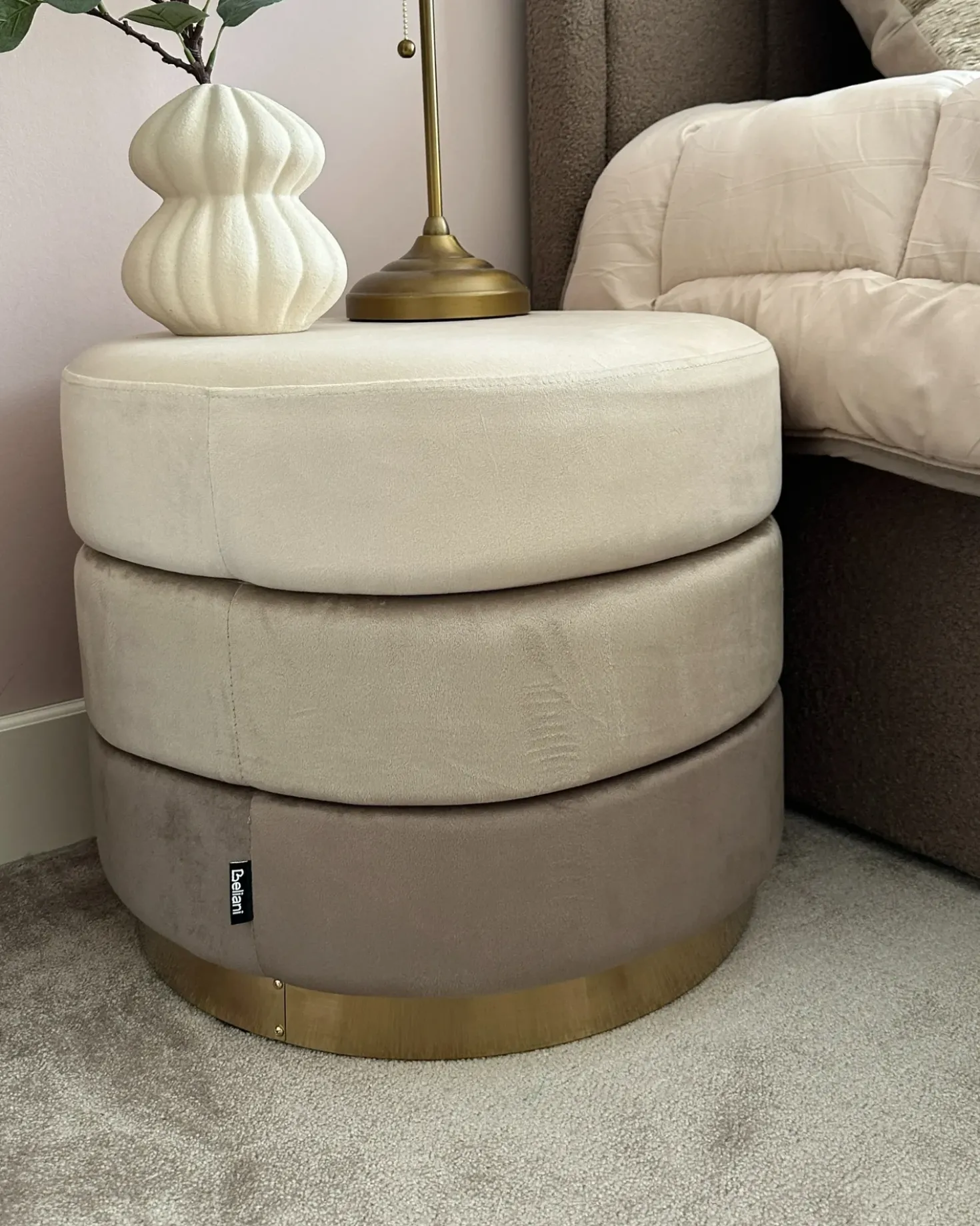 Pouf LOUIN Velluto Beige