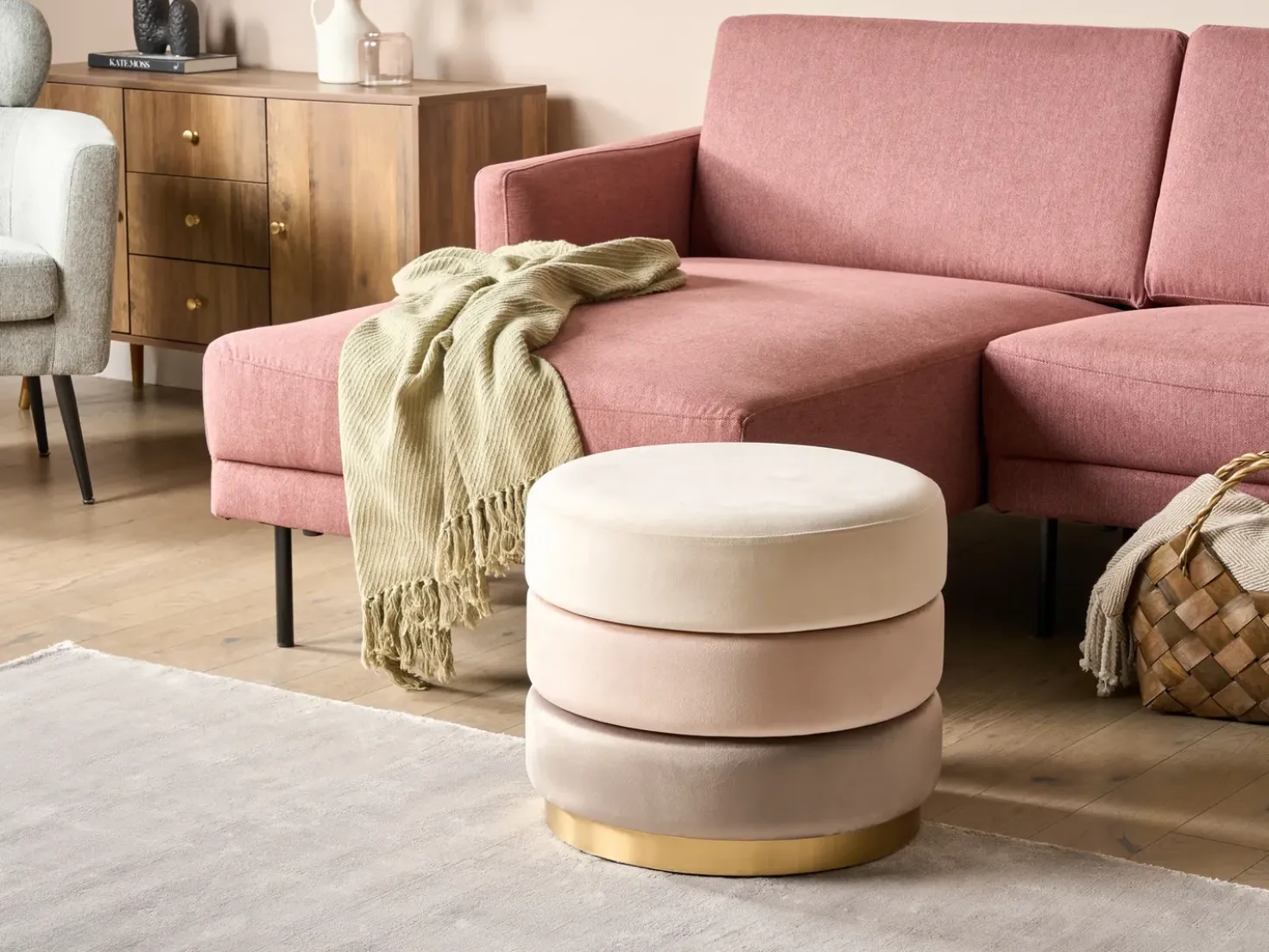 Pouf LOUIN Velluto Beige