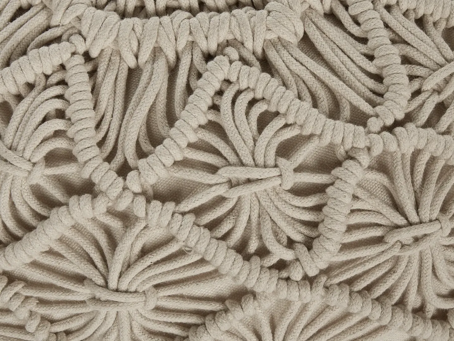 Pouf Macramè BERKANE Cotone Beige