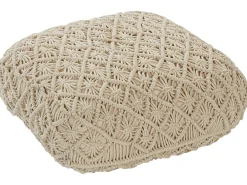 Pouf Macramè BERRECHID Cotone Beige
