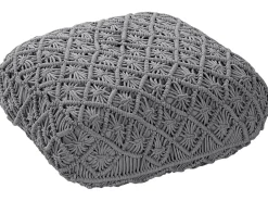Pouf Macramè BERRECHID Cotone Grigio