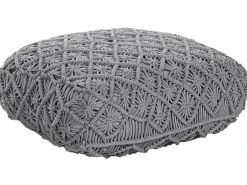 Pouf Macramè BERRECHID Cotone Grigio