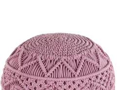 Pouf Macramè KAYSERI Cotone Rosa