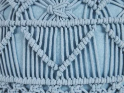 Pouf Macramè KAYSERI Cotone Blu