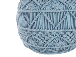 Pouf Macramè KAYSERI Cotone Blu