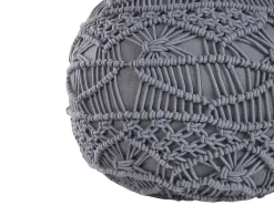 Pouf Macramè KAYSERI Cotone Grigio