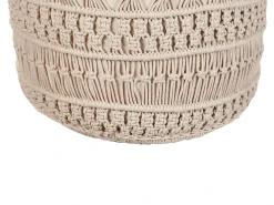 Pouf Macramè THAKOT Cotone Beige