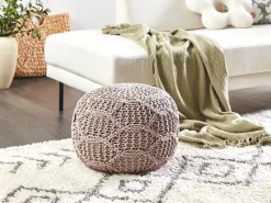 Pouf Macramè TRIMAN Cotone Tortora