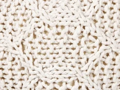 Pouf Macramè TRIMAN Cotone Beige chiaro