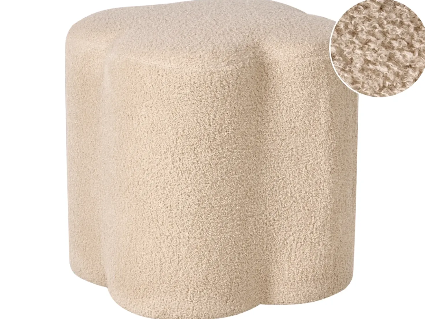 Pouf MANCOS Bouclé Beige