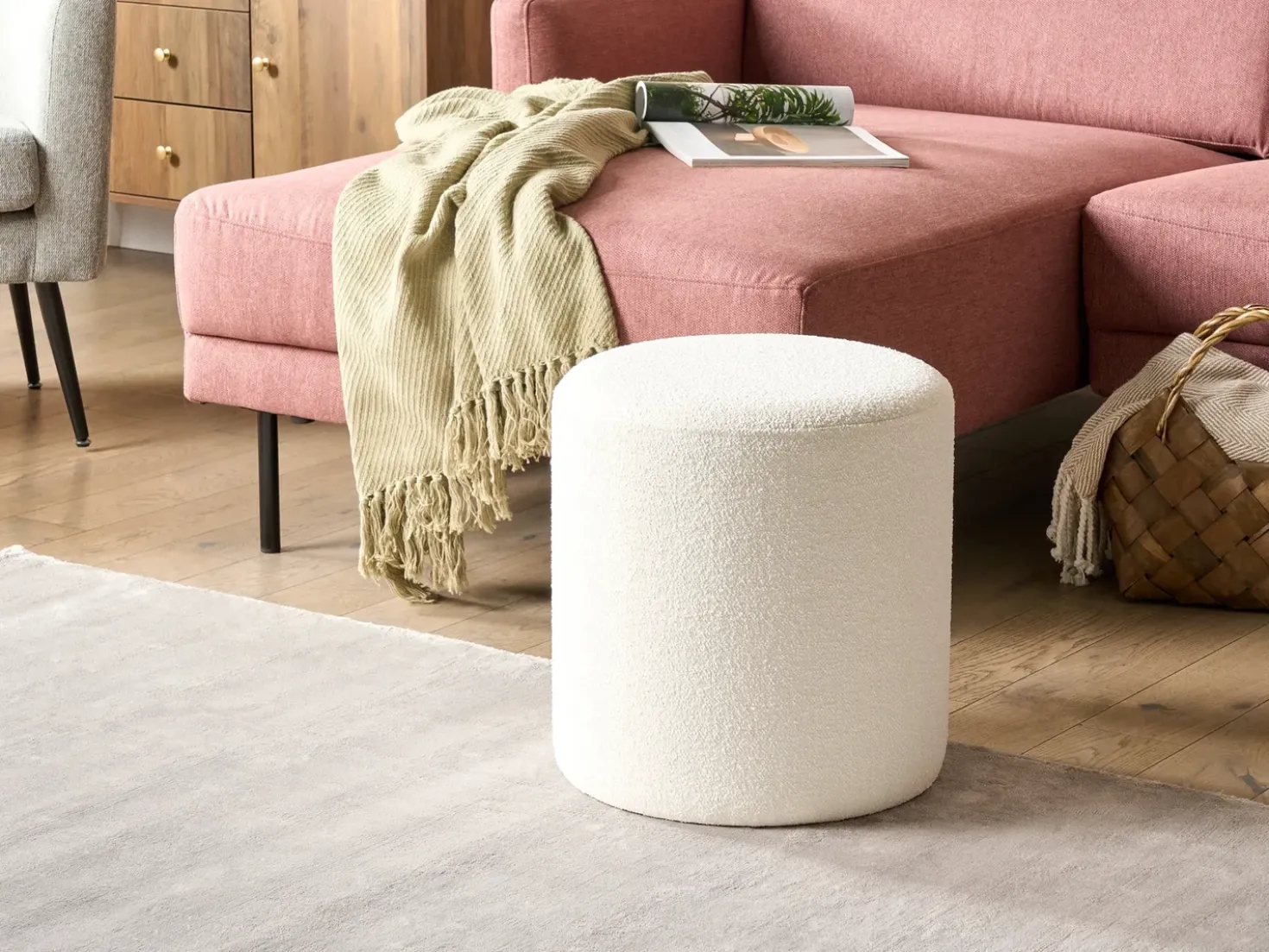 Pouf MOAB Bouclé Bianco